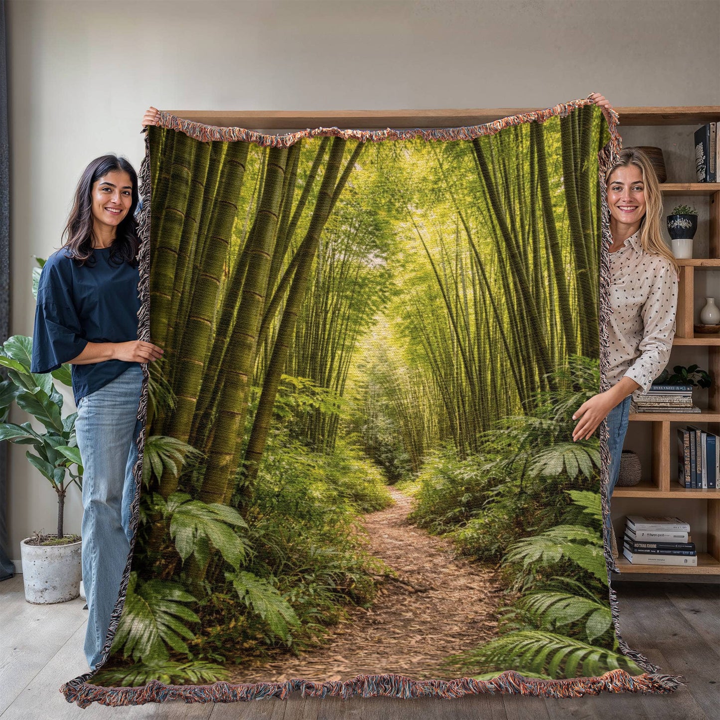 Puerto Rico Culture Inspired Sugar Cane Field Woven Blanket