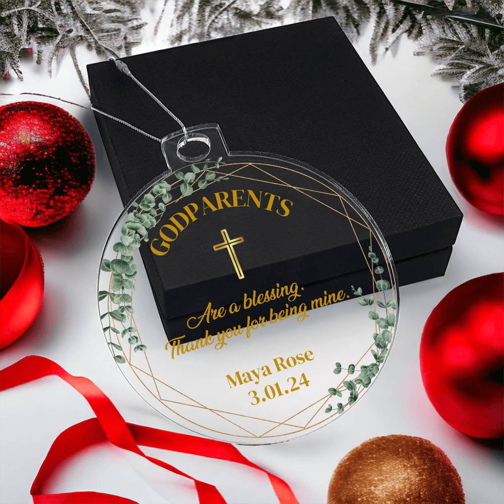 Godparents Christmas Ornament-[Heartfelt Family Gift]