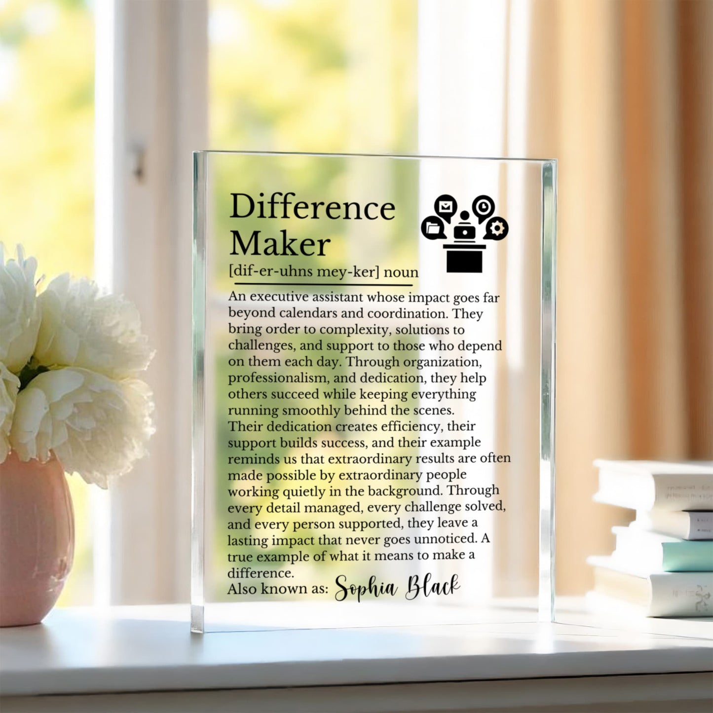 Executive Assistant Difference Maker  Appreciation Plaque