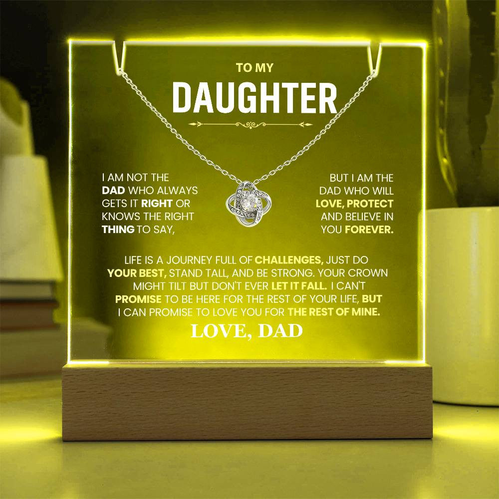 Daughter from Dad Acrylic Jewelry Holder with Necklace-[Heartfelt Family Gift]