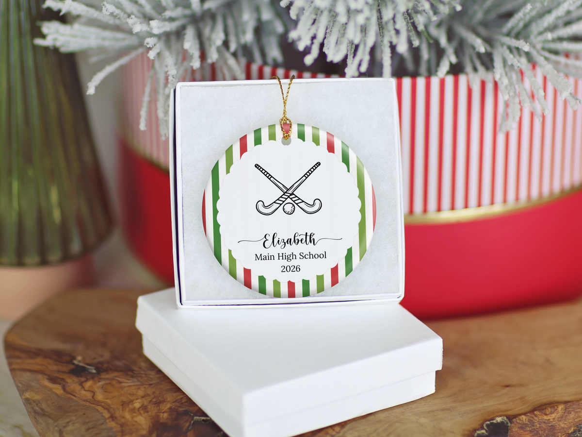 Field Hockey Player Christmas Ornament