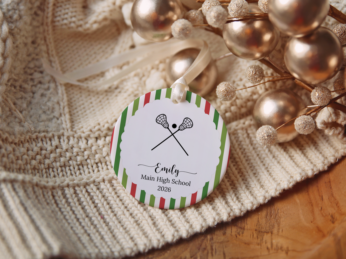 Lacrosse Player Christmas Ornament