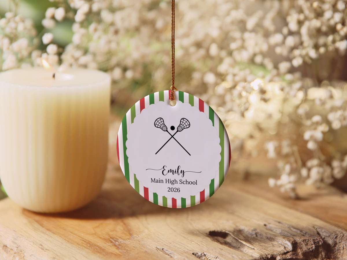 Lacrosse Player Christmas Ornament