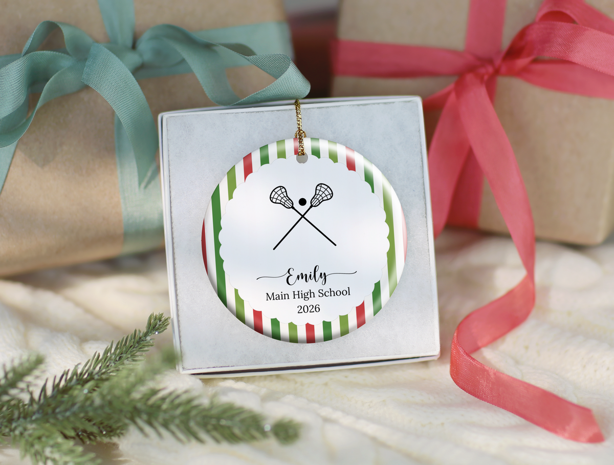Lacrosse Player Christmas Ornament