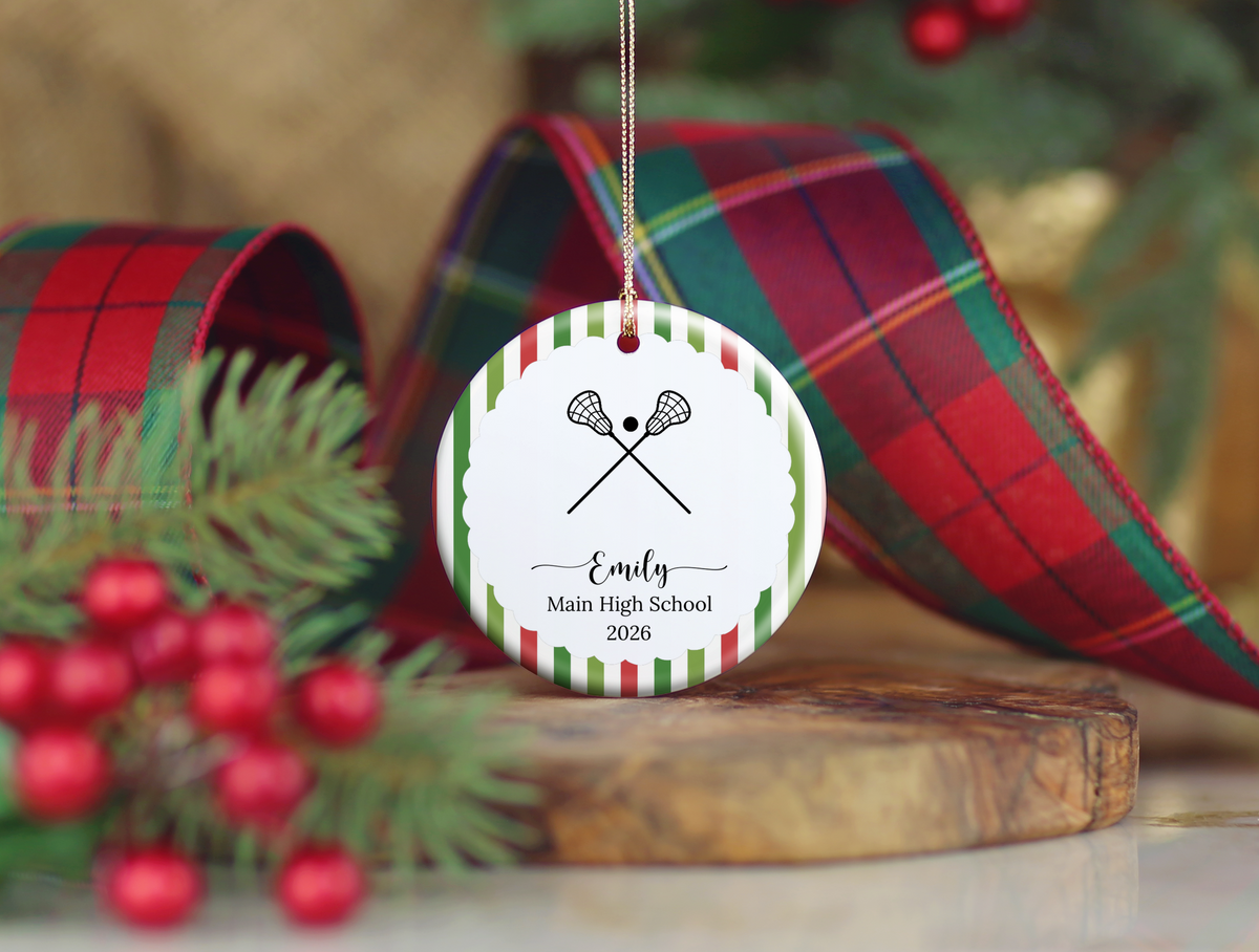 Lacrosse Player Christmas Ornament