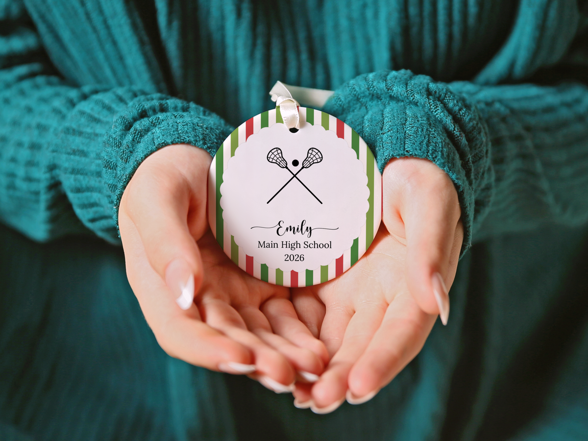 Lacrosse Player Christmas Ornament
