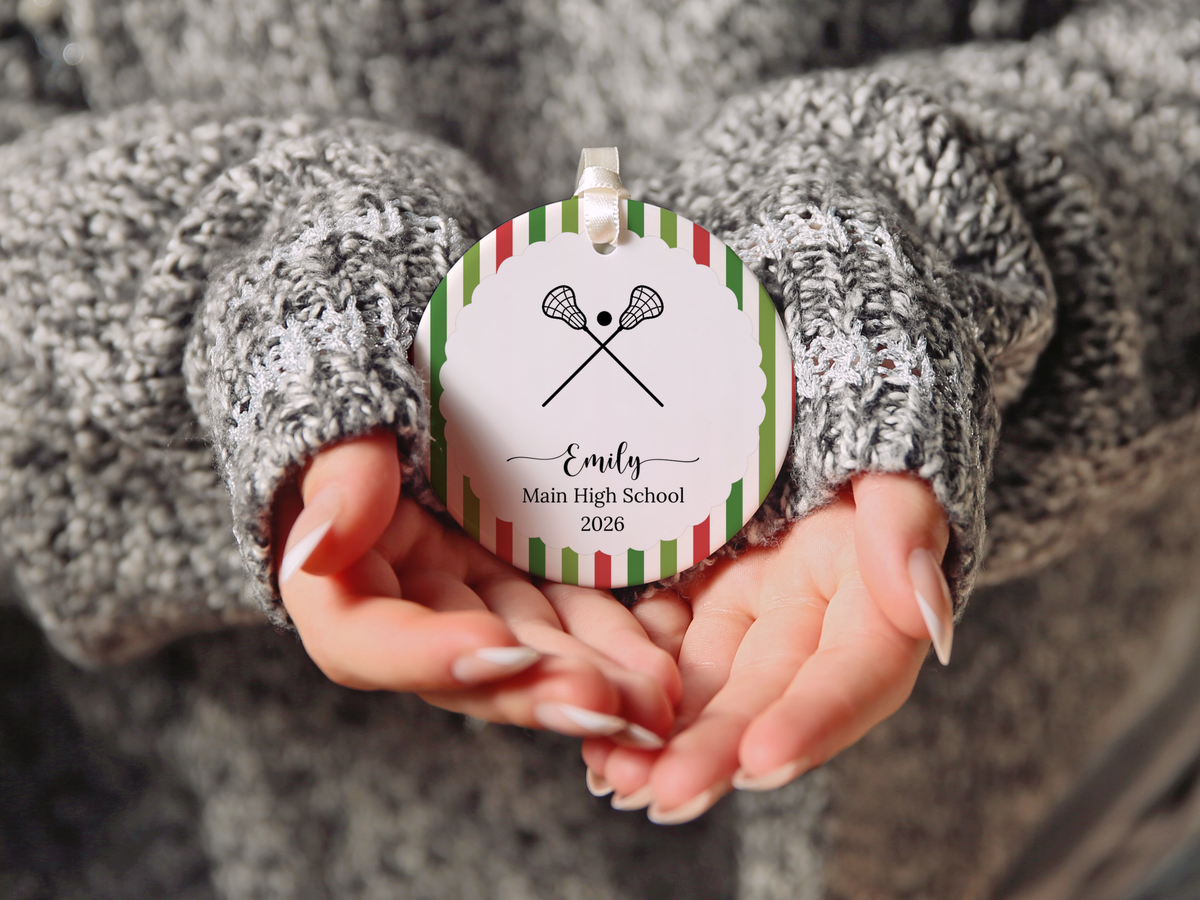 Lacrosse Player Christmas Ornament