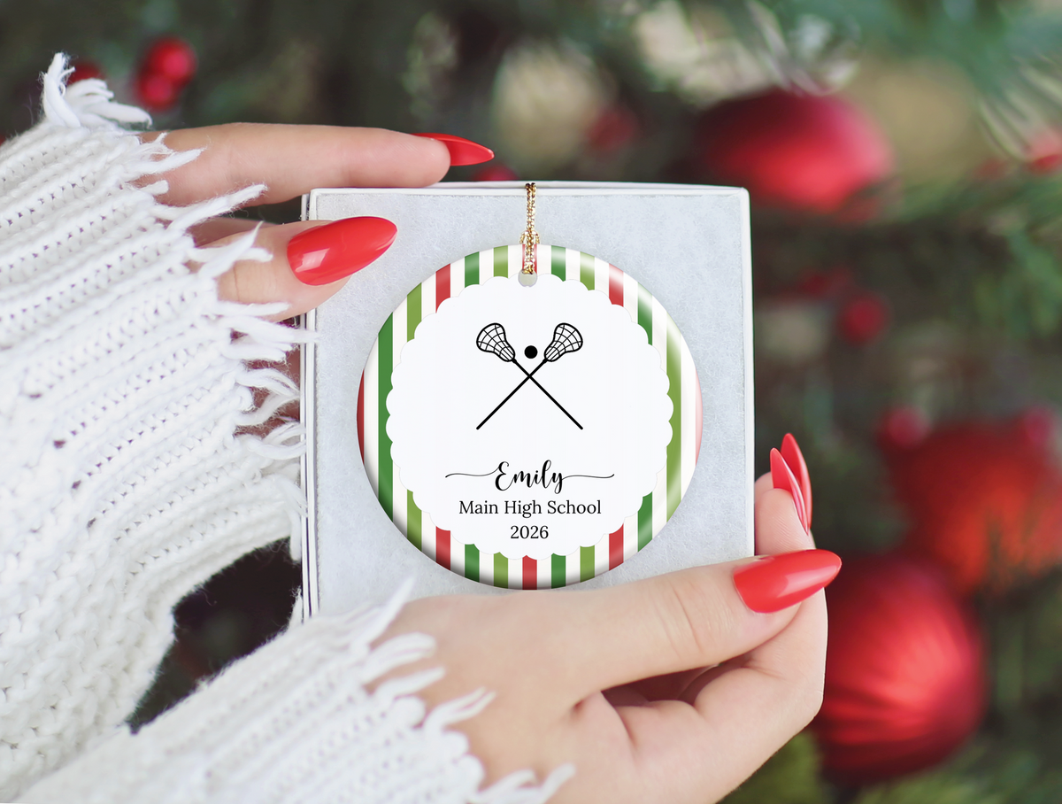 Lacrosse Player Christmas Ornament