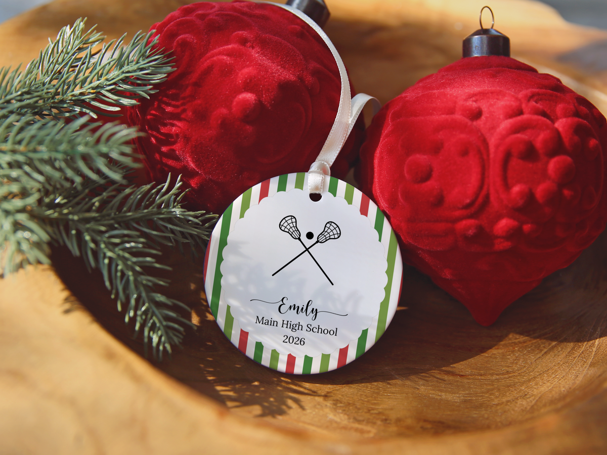 Lacrosse Player Christmas Ornament