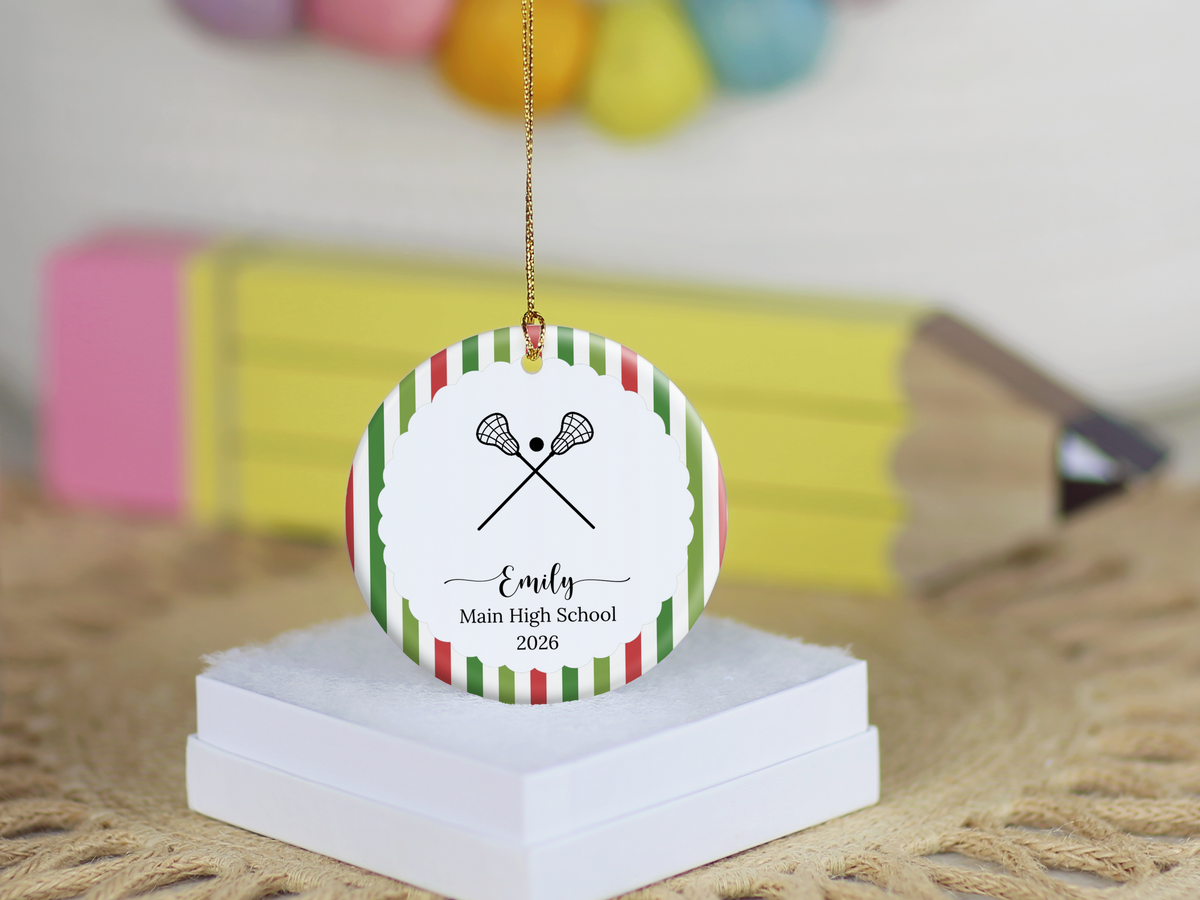 Lacrosse Player Christmas Ornament