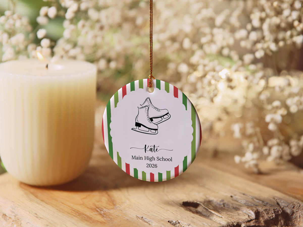 Ice skating Christmas Ornament