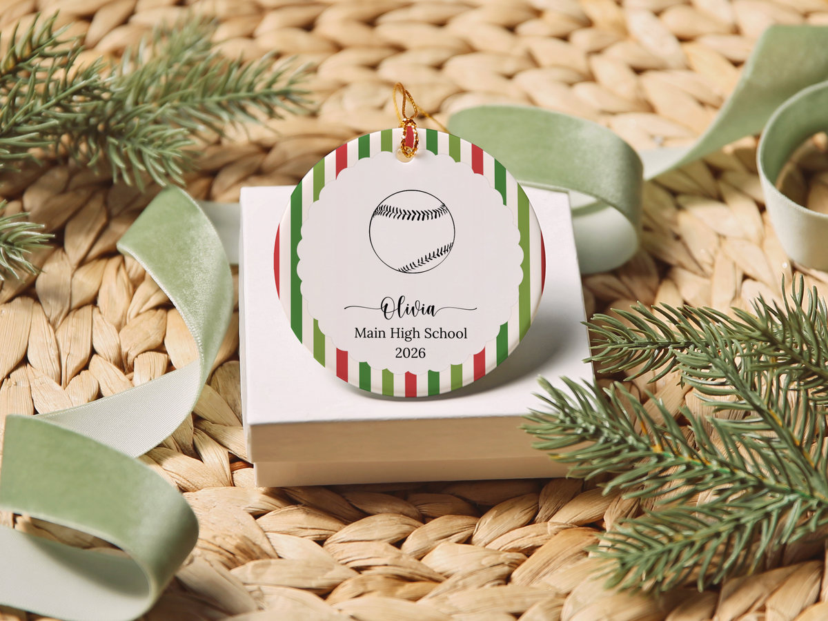 Personalized Softball Christmas Ornament