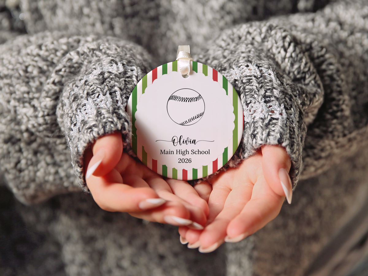 Personalized Softball Christmas Ornament