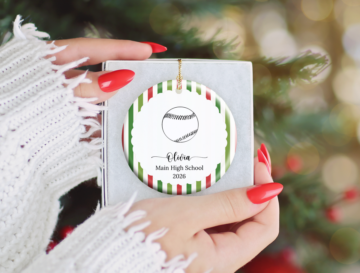 Personalized Softball Christmas Ornament