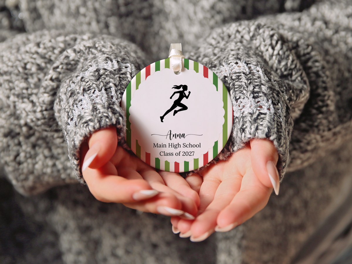 Personalized Runner Christmas Ornament, Track and Field Gift, Senior Night Keepsake, Custom Athlete Ornament for Cross Country