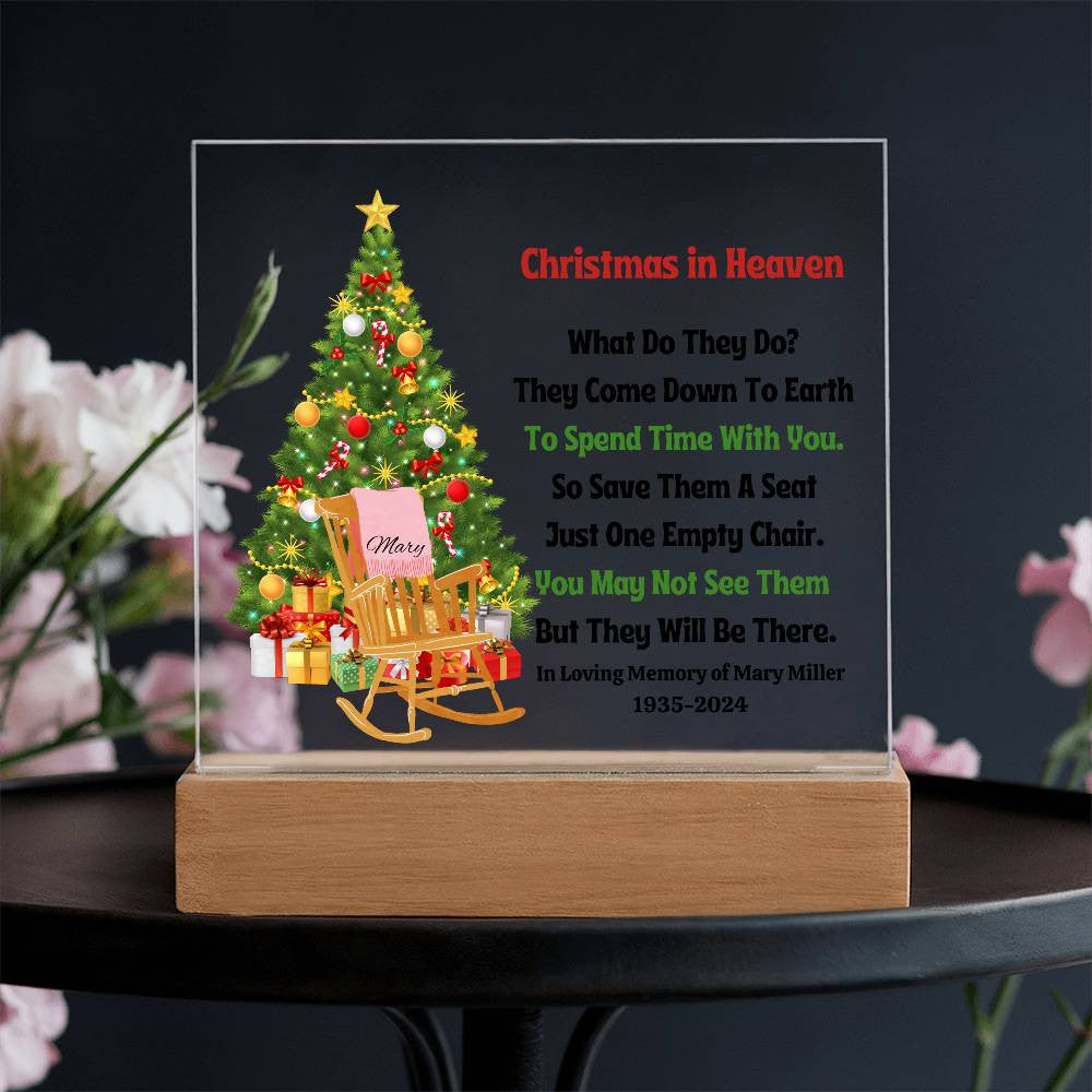 Christmas In Heaven Empty Chair Memorial Plaque-[Heartfelt Family Gift]