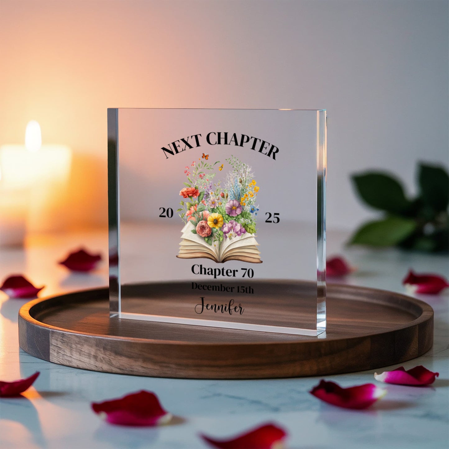 The Next Chapter Birthday Acrylic Glass Plaque