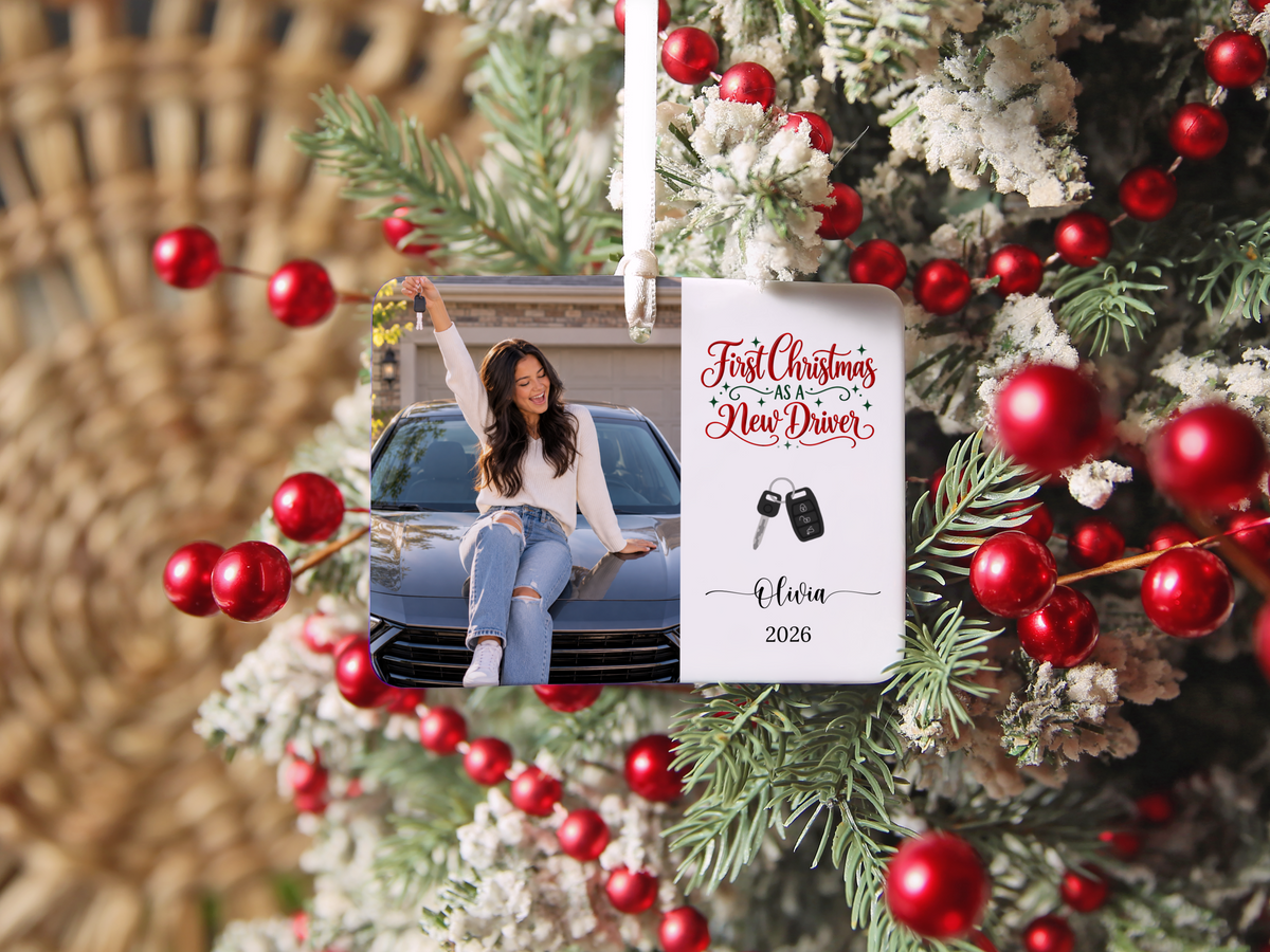 First Christmas As A New Driver Photo Ornament