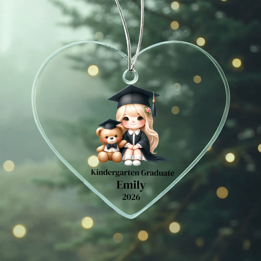 Kindergarten Graduation Acrylic Heart Ornament