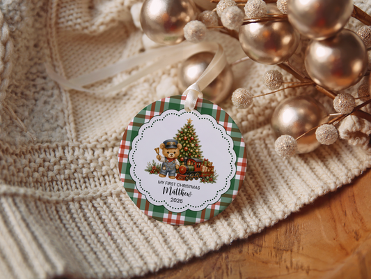 Baby's First Christmas Train Ornament