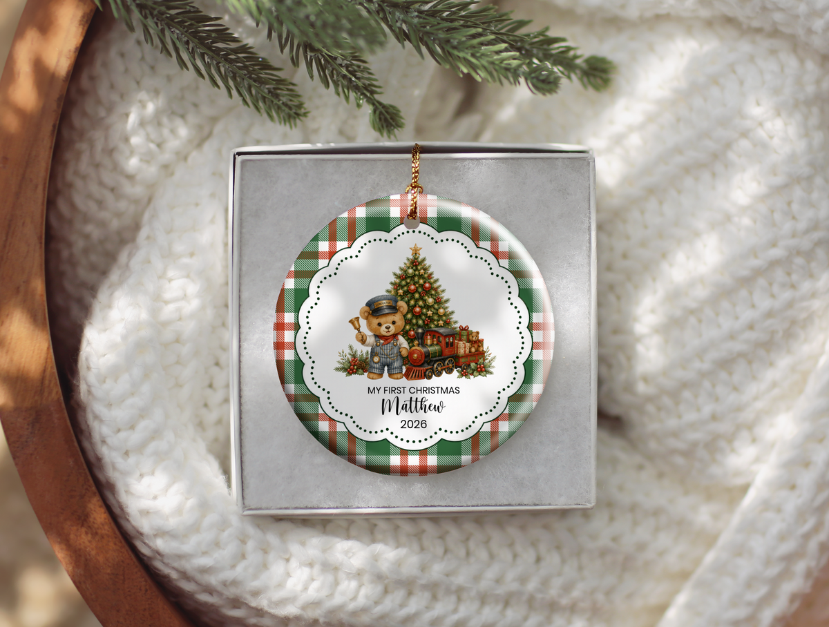 Baby's First Christmas Train Ornament