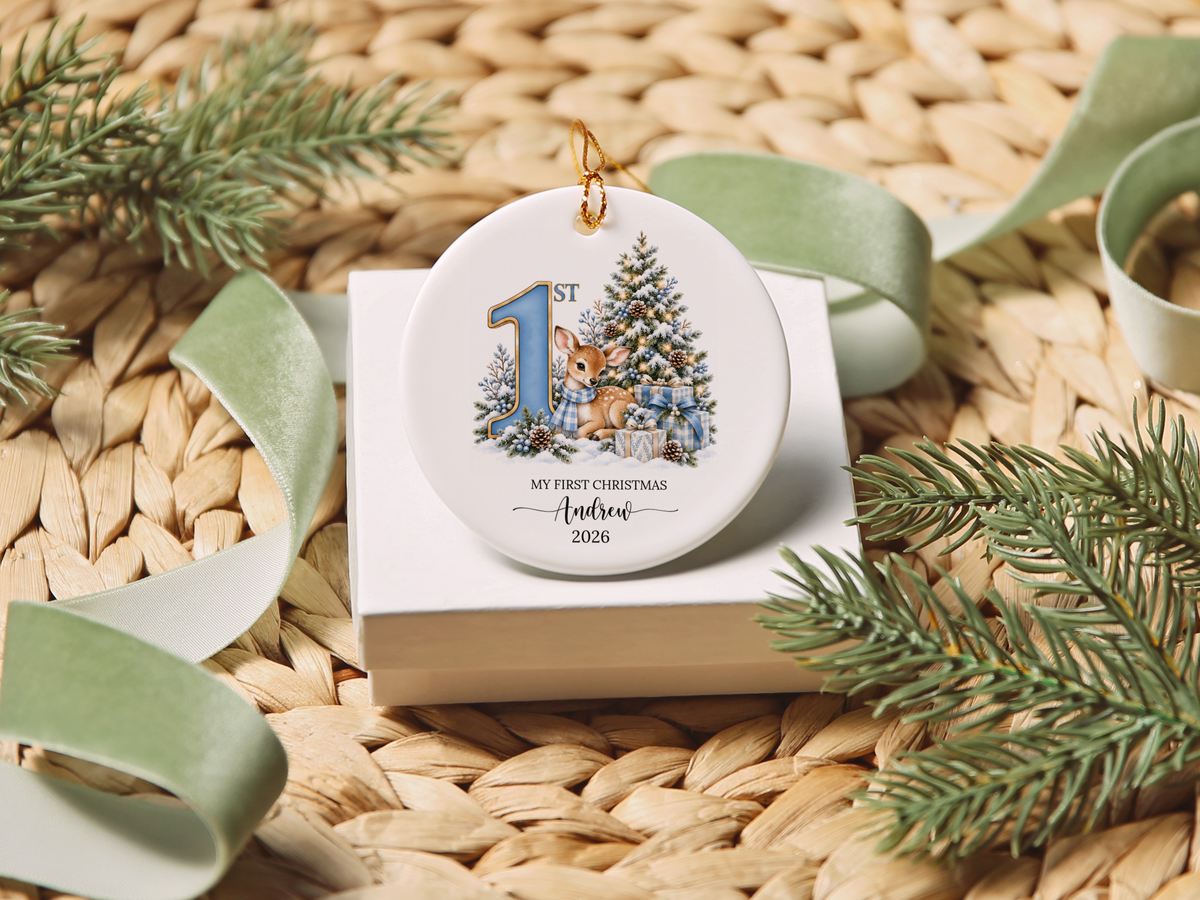 Baby Boy's 1st Christmas Deer Ornament