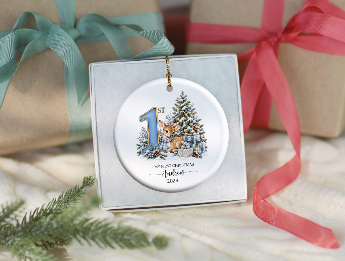 Baby Boy's 1st Christmas Deer Ornament
