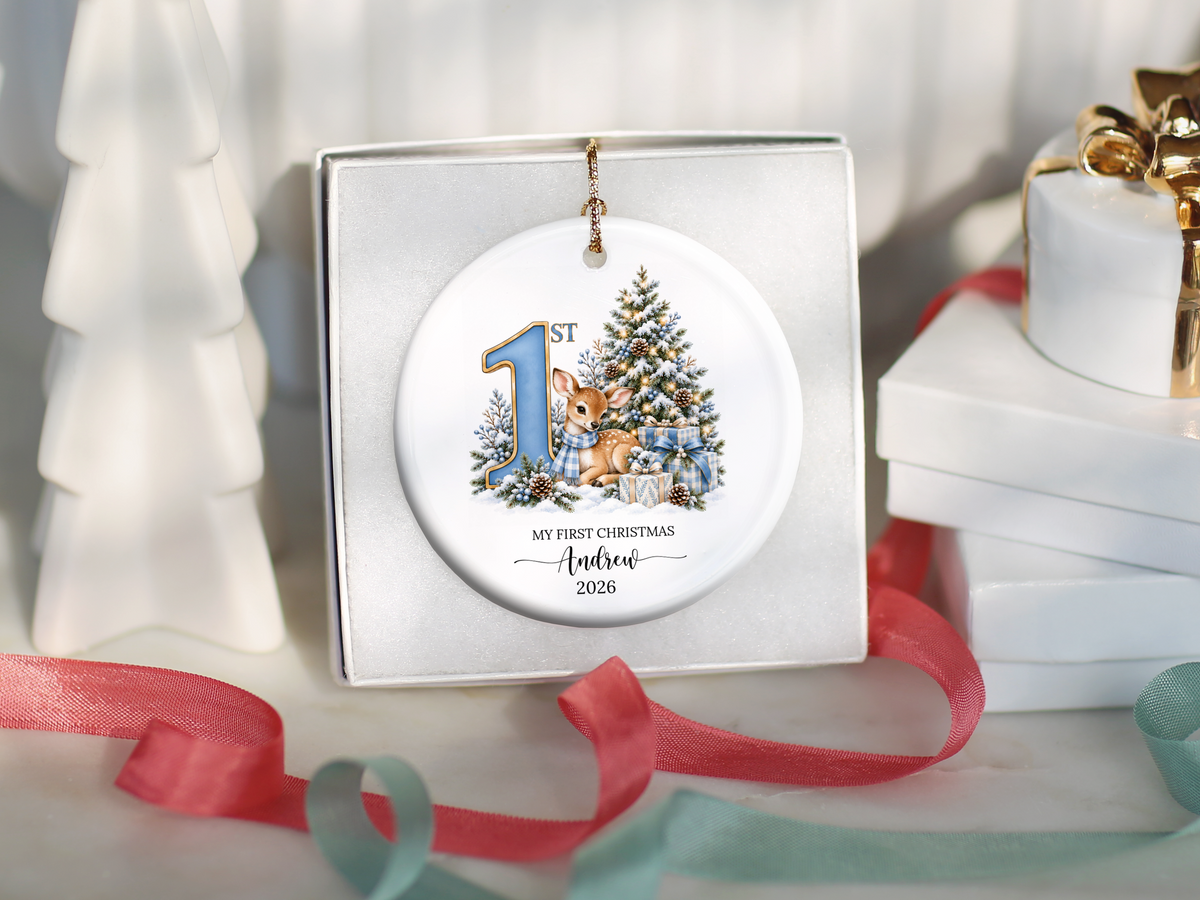 Baby Boy's 1st Christmas Deer Ornament