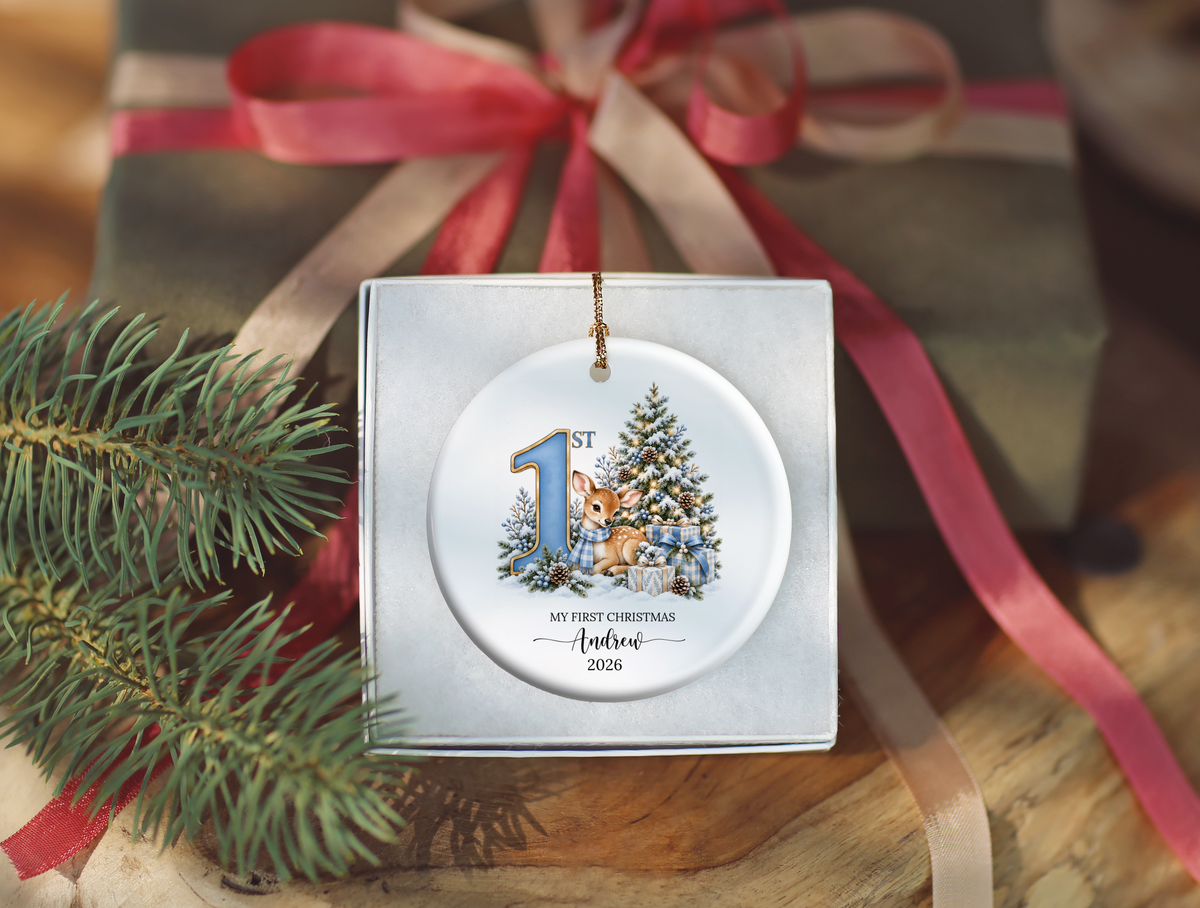 Baby Boy's 1st Christmas Deer Ornament