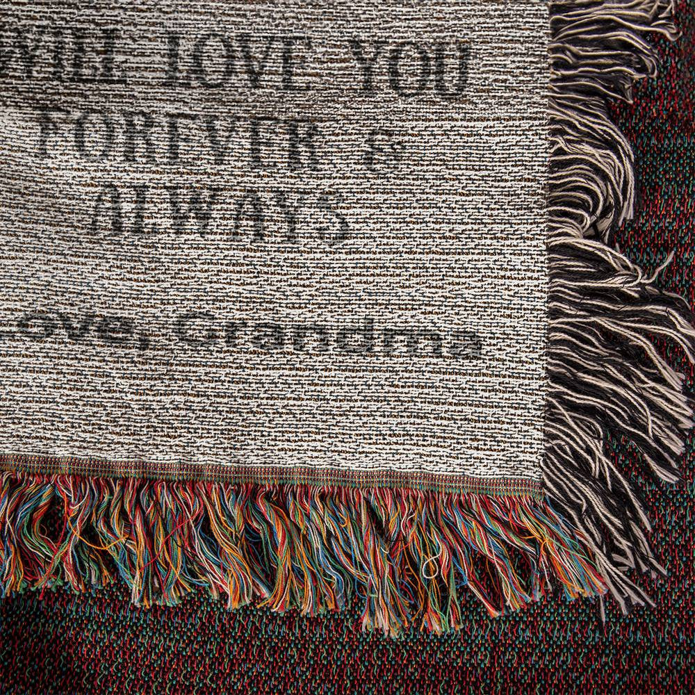 Granddaughter Baby Elephant Heirloom Artwork Woven Blanket-[Heartfelt Family Gift]