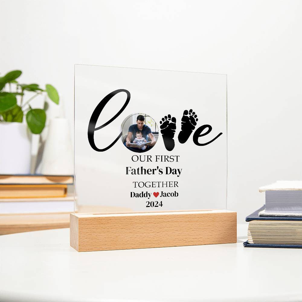 1st Fathers day  or Christmas Together  Dad Mom Plaque-[Heartfelt Family Gift]