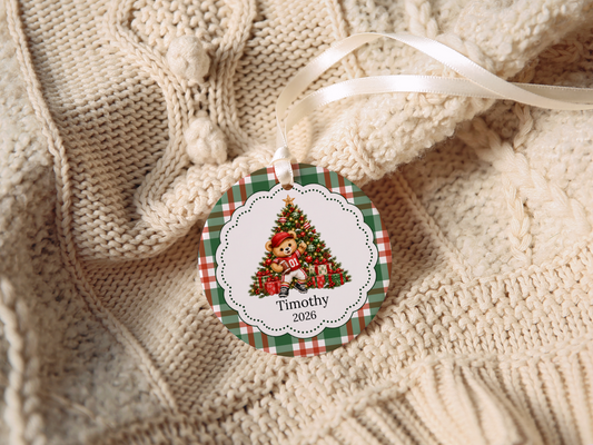 Teddy Bear Football Player Christmas Ornament