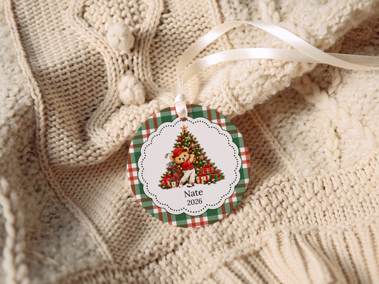 Bear Youth Golf Christmas Ornament