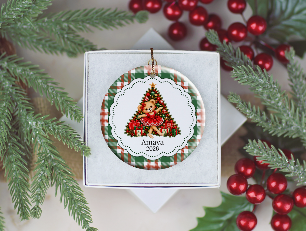 Bear Tap or Ballet Dance Christmas Ornament