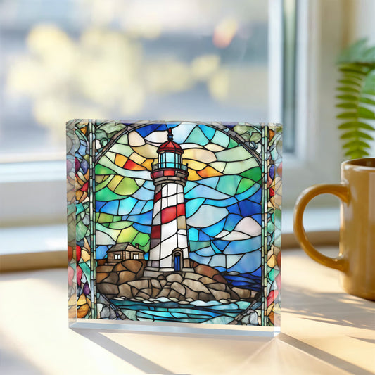 Lighthouse Stained Glass Acrylic Decor