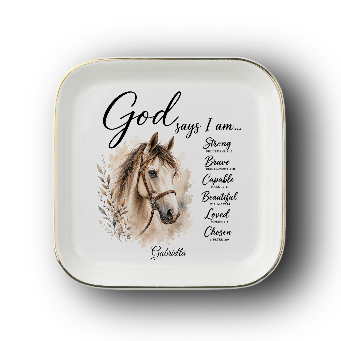 Horse Bible Verse Jewelry Dish