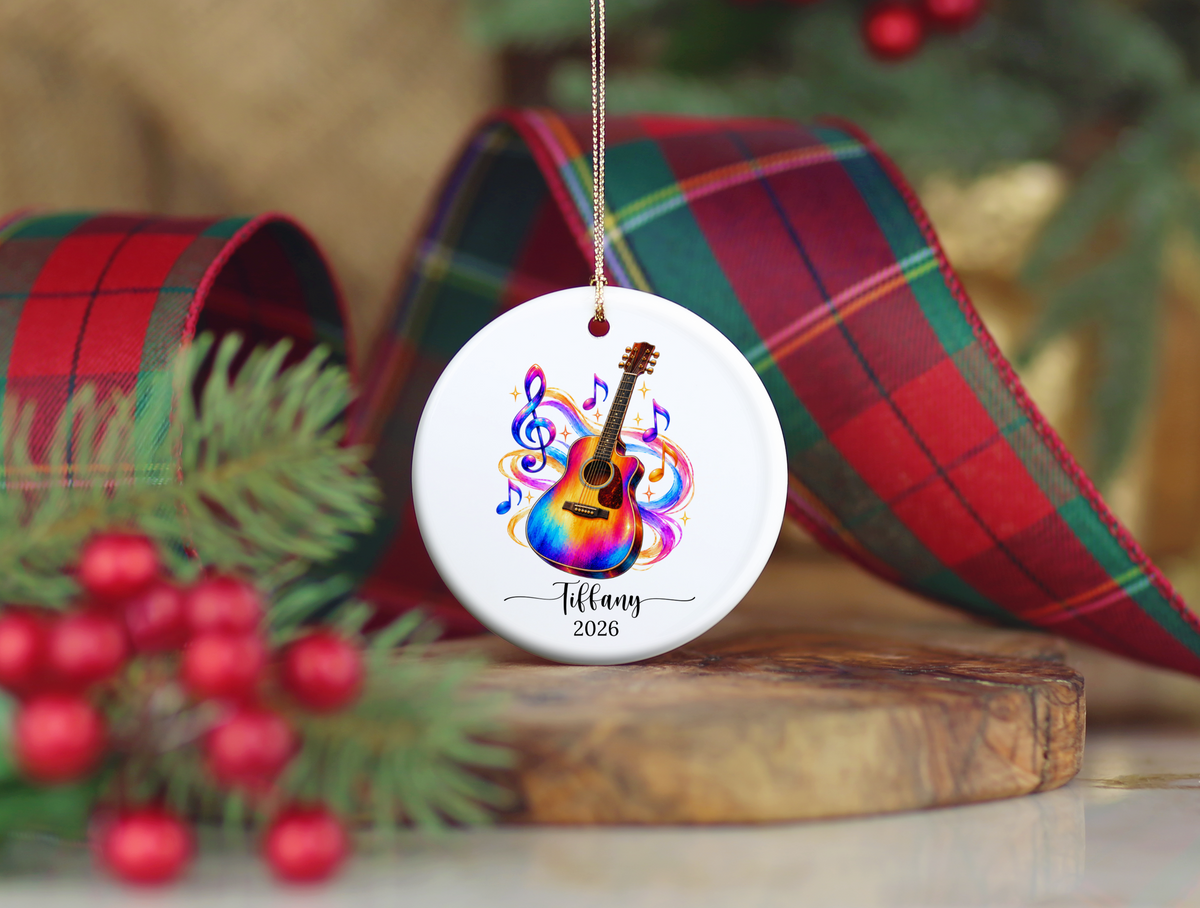 Guitar Player Christmas Ornament