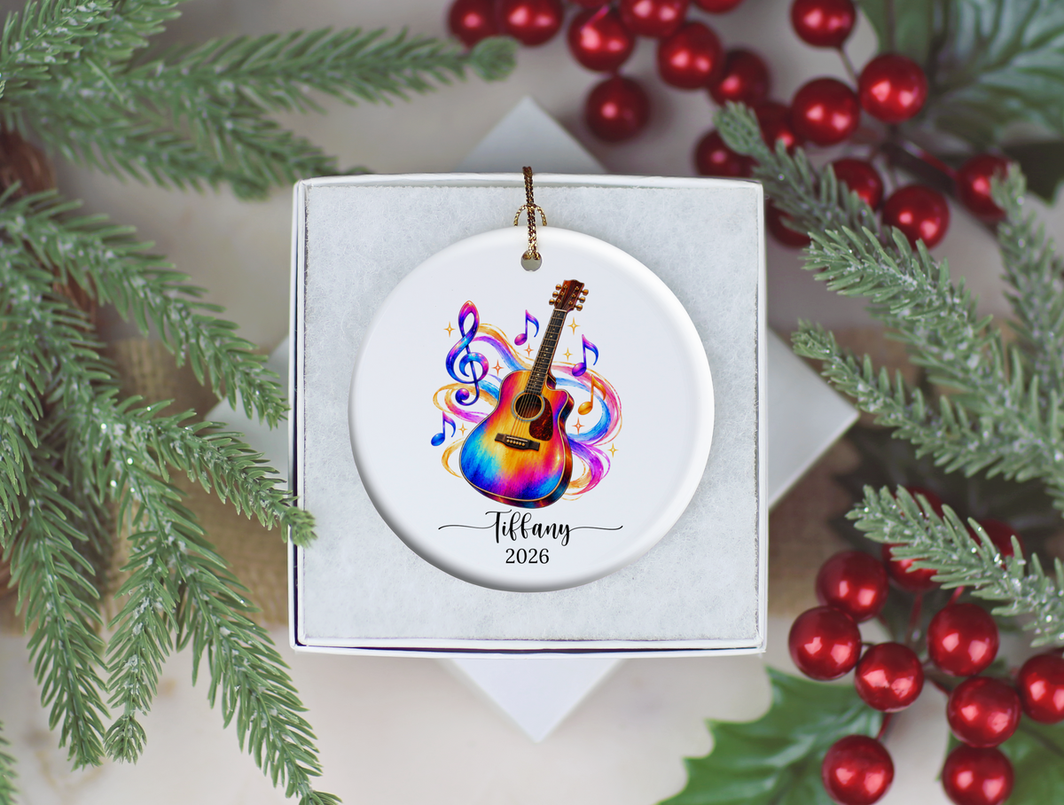 Guitar Player Christmas Ornament