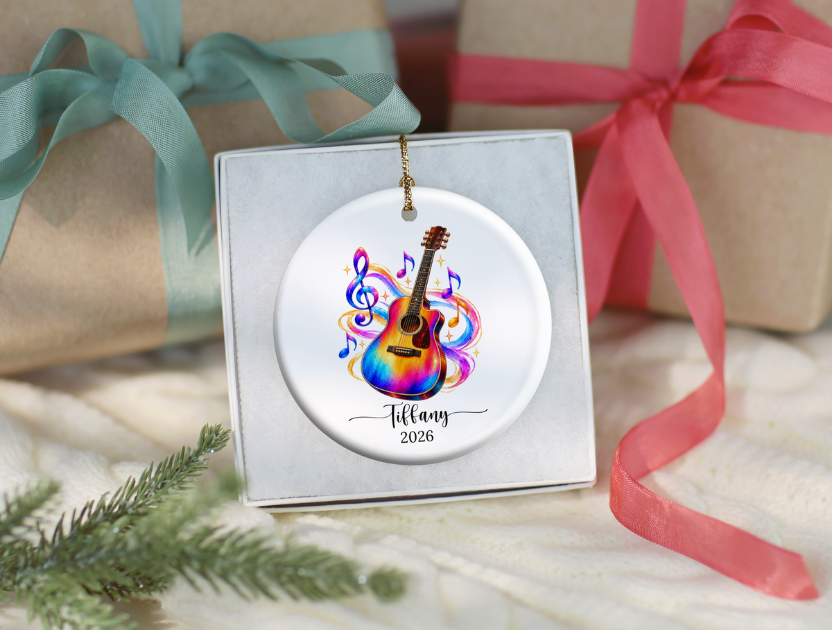 Guitar Player Christmas Ornament