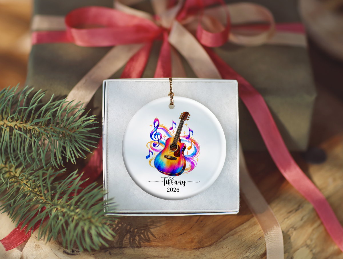 Guitar Player Christmas Ornament