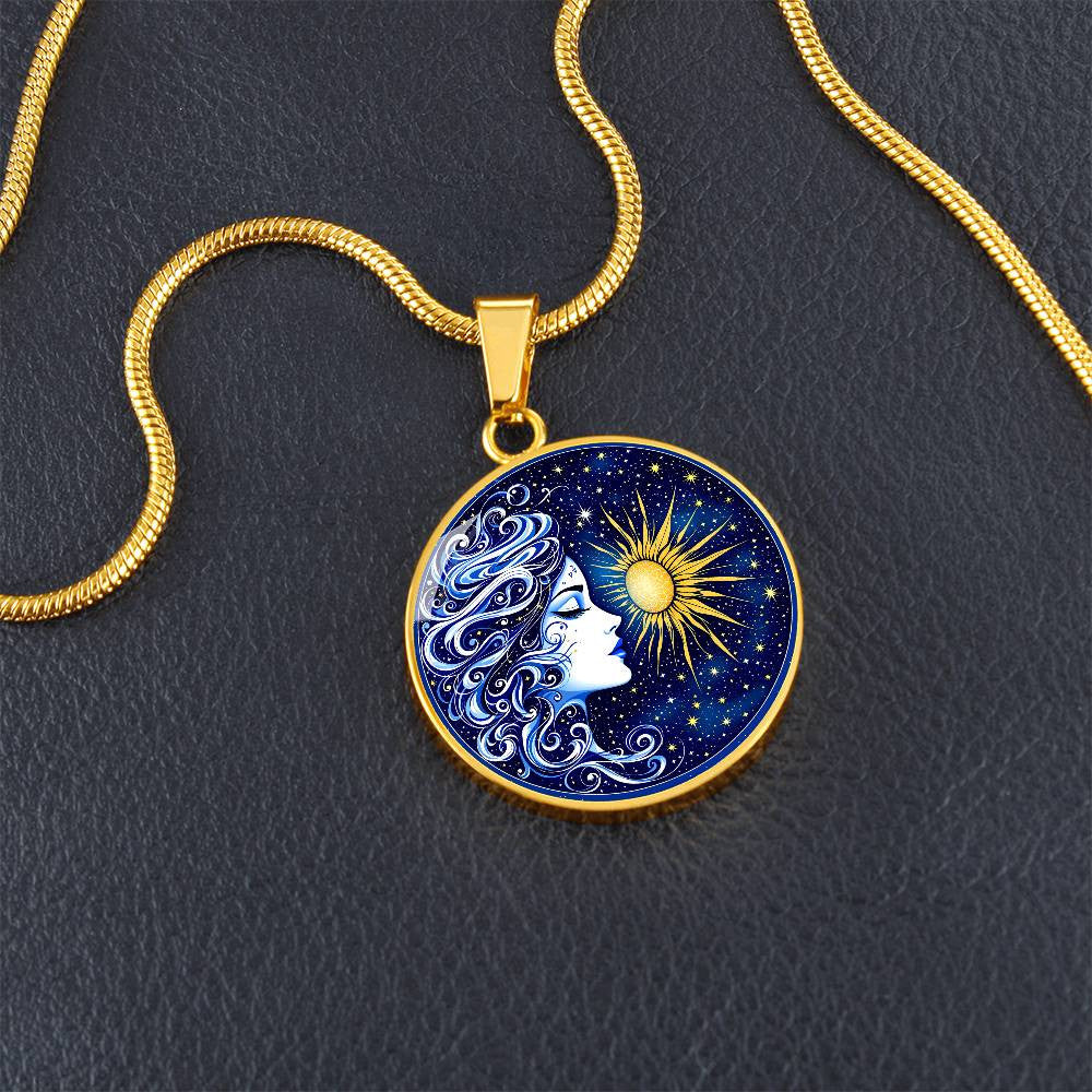 Celestial Sun and Moon Pendant Necklace-[Heartfelt Family Gift]