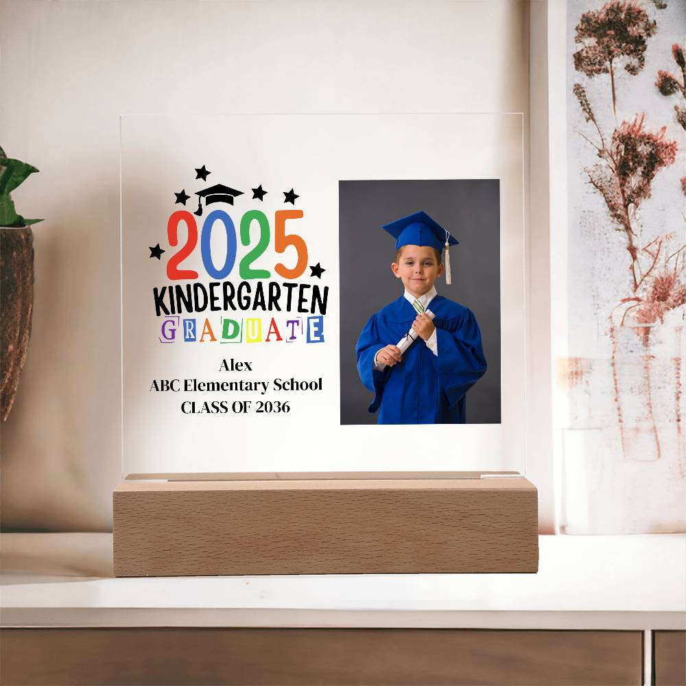 Kindergarten Graduation LED Acrylic Photo Frame Plaque-[Heartfelt Family Gift]