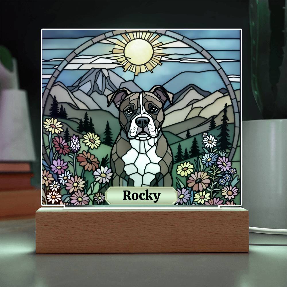 Pitbulll Dog Lighted Plaque