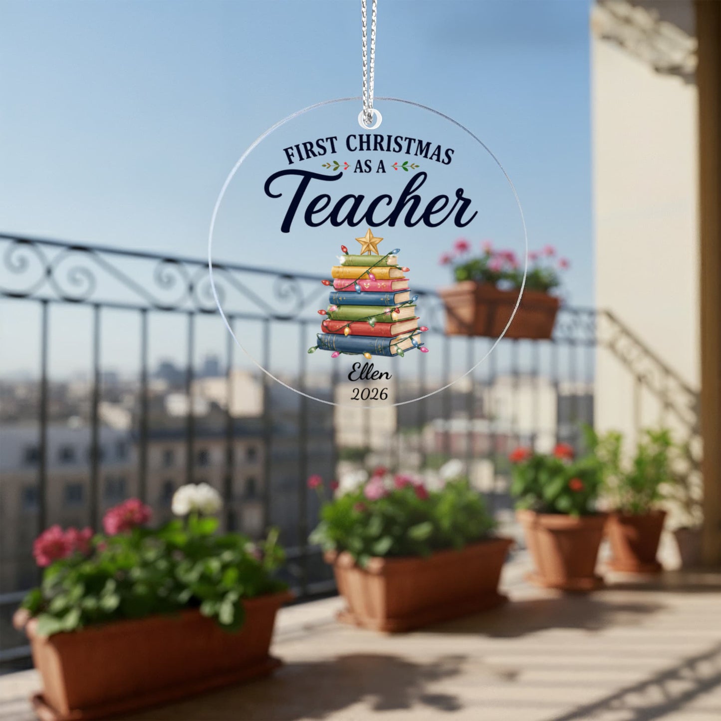 1st Christmas As A Teacher Ornament