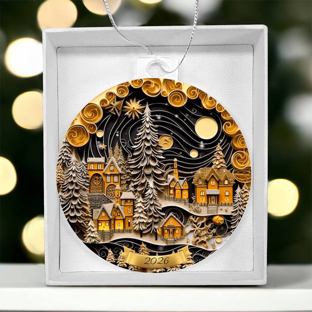 Christmas Village Acrylic Ornament
