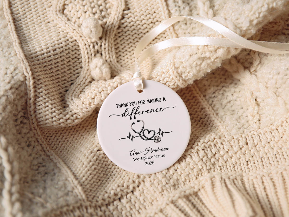 Nurse Thank You Ornament, Personalized Nurse Coworker Gift, Healthcare Appreciation Gift