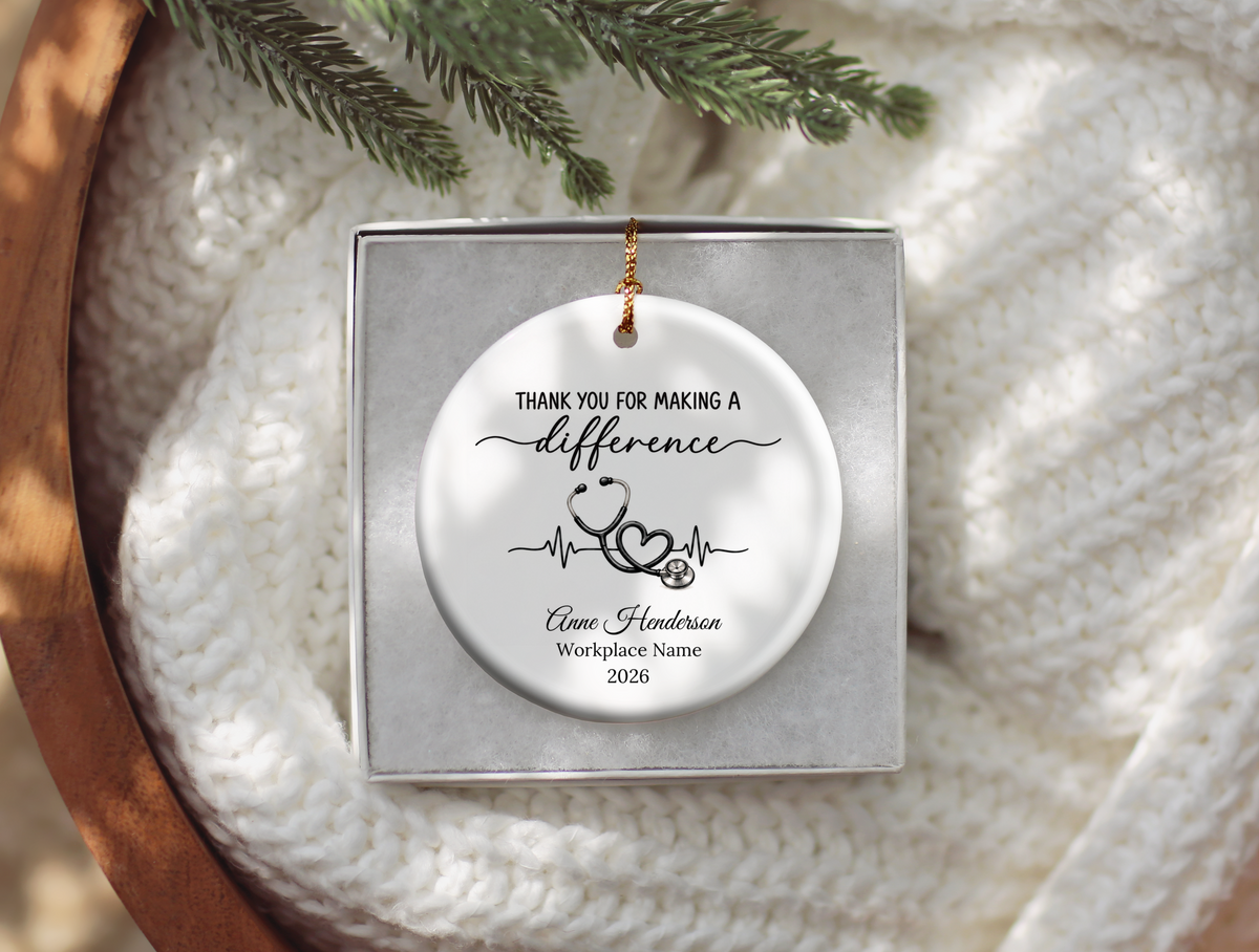 Nurse Thank You Ornament, Personalized Nurse Coworker Gift, Healthcare Appreciation Gift