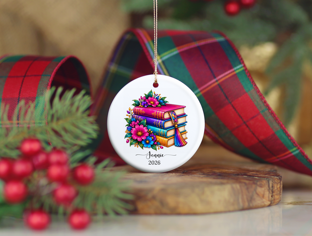 Book Lover Christmas Ornament