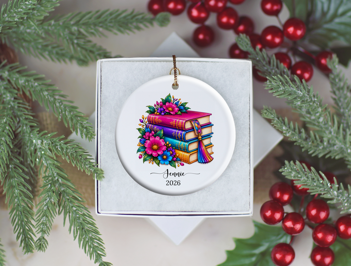 Book Lover Christmas Ornament