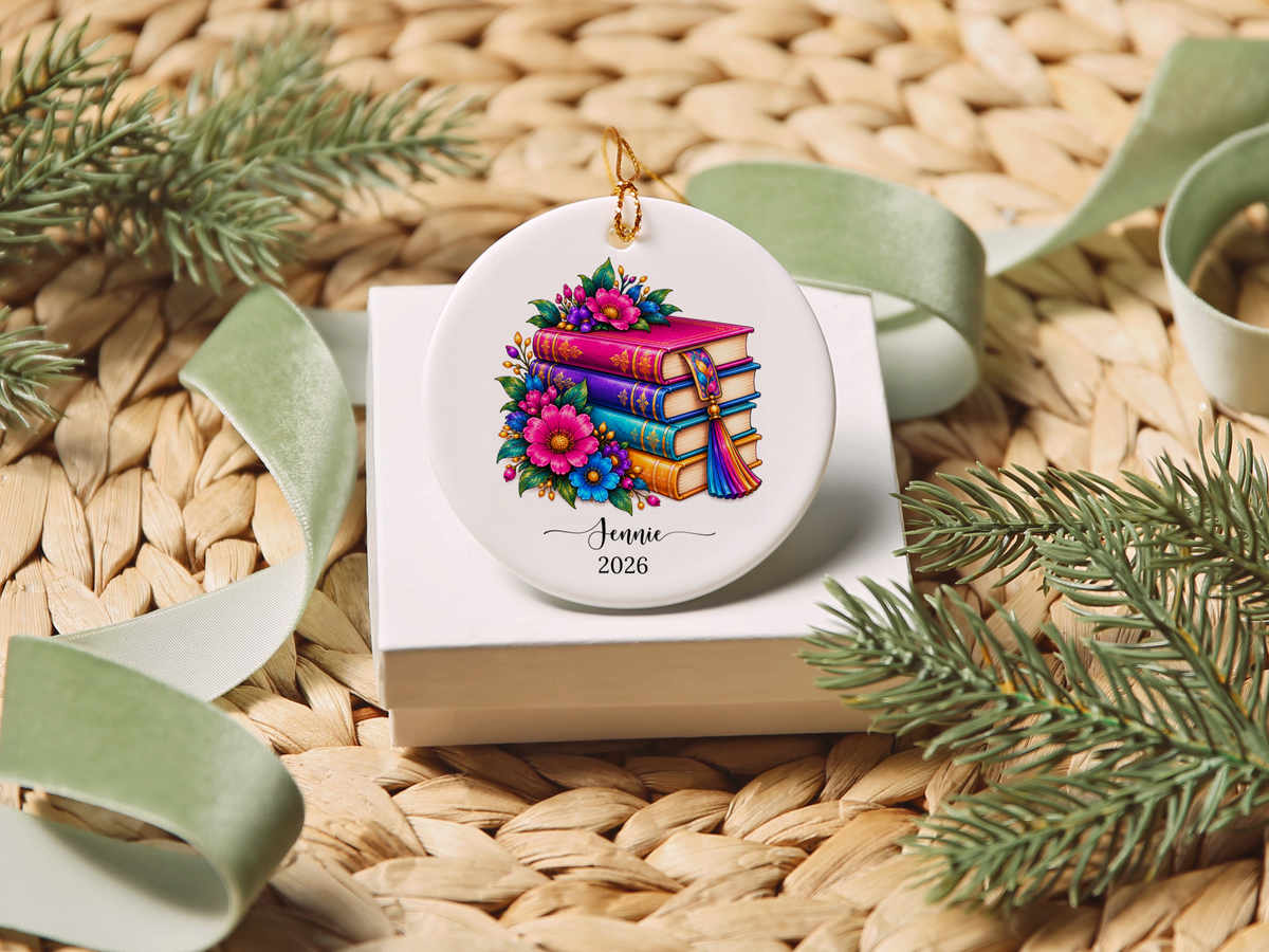 Book Lover Christmas Ornament